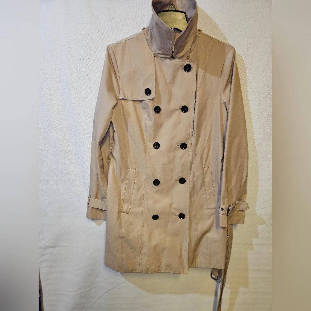 Michael Kors Womens Tan Double-Breasted‎ Trench Coat